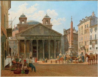 The Pantheon and the Piazza della Rotonda in Rome by Jakob Alt